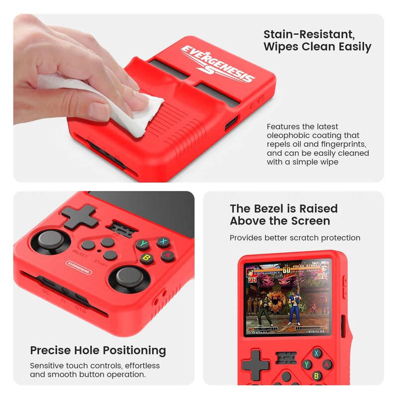 R36S Protective Case Set for R36S Handheld Game Console Silicone Cover EVA Carrying Bag Screen Protector Thumb Grips Accessories
